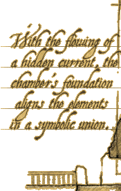 With the flowing of hidden current, the chamber's foundation aligns the elements in a symbolic union.